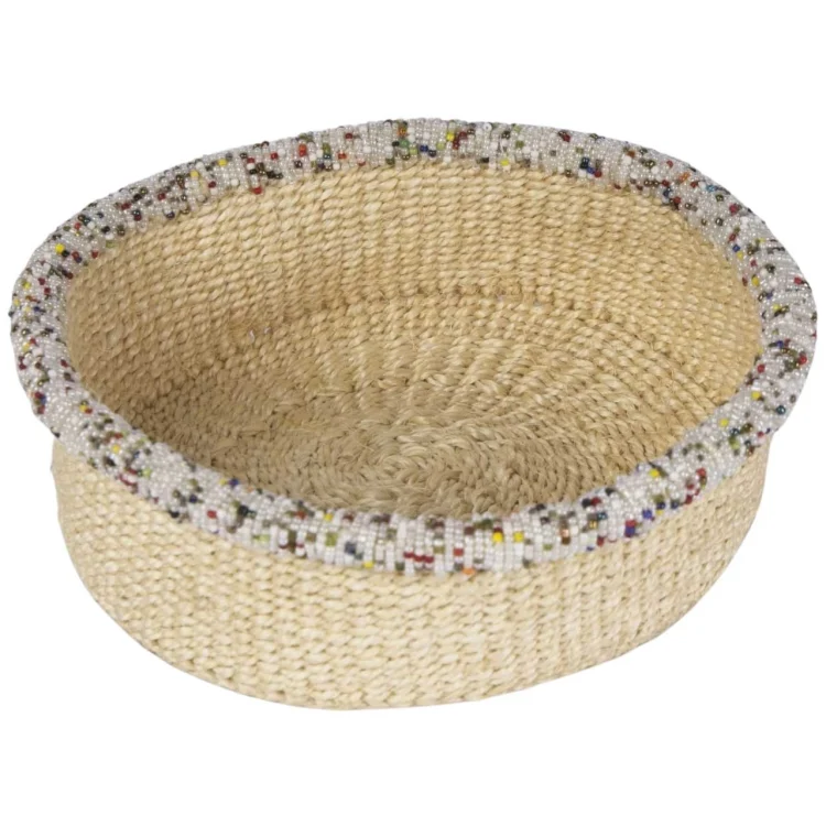 Jorova Sisal basket with beaded rim