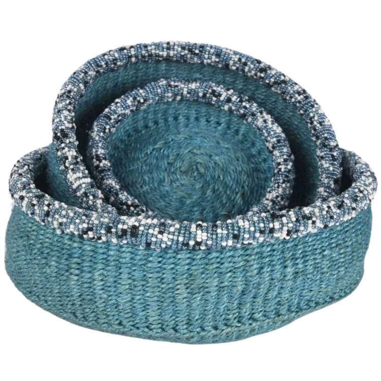 Jorova sisal set of 3 with beaded rim