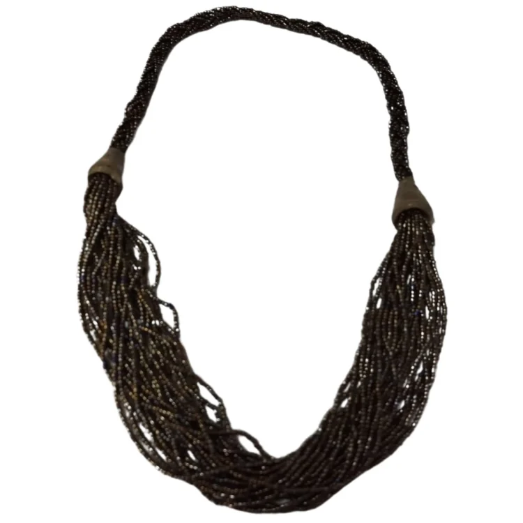 Jorova Beaded Strands Necklace – Black
