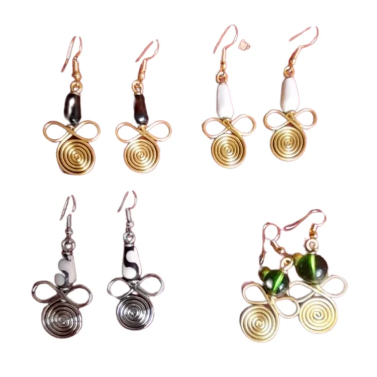 Jorova bead and wire earing