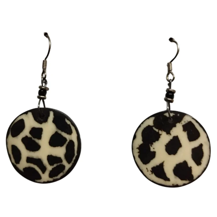 Jorova giraffe print bone earing