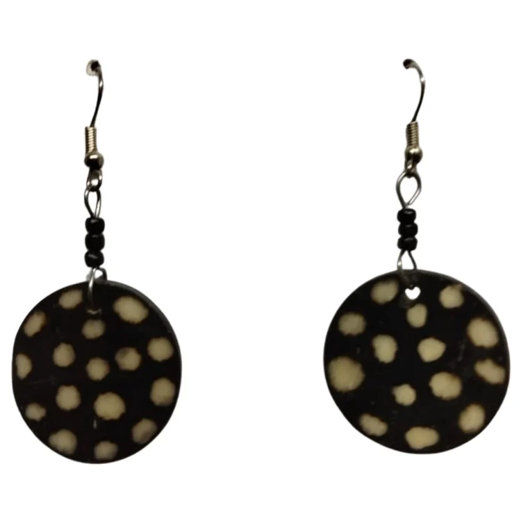 Jorova dotted print bone earring